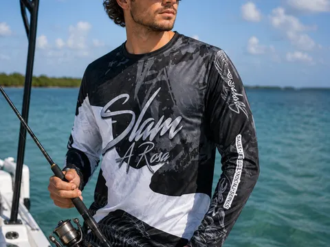 Black and white custom fishing shirt