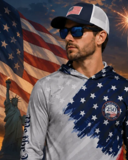 Merica 250 Anniversary fishing shirt