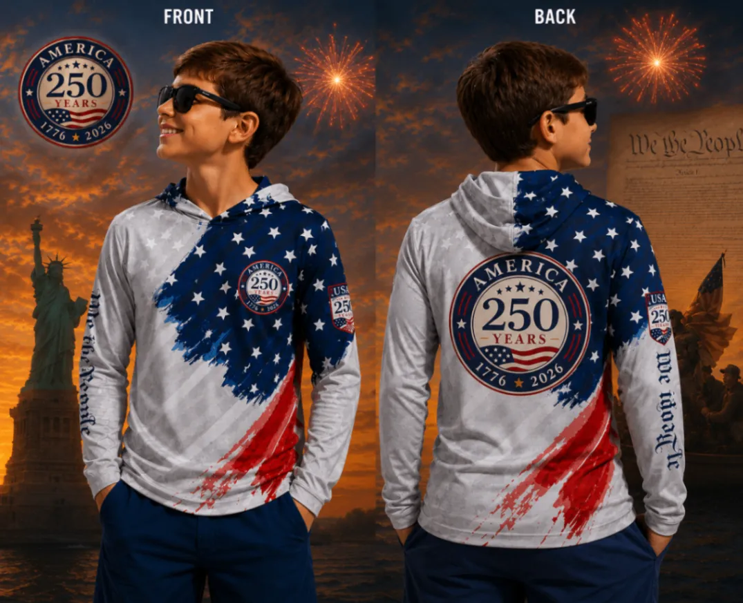 MERICA 250 YOUTH FISHING SHIRT