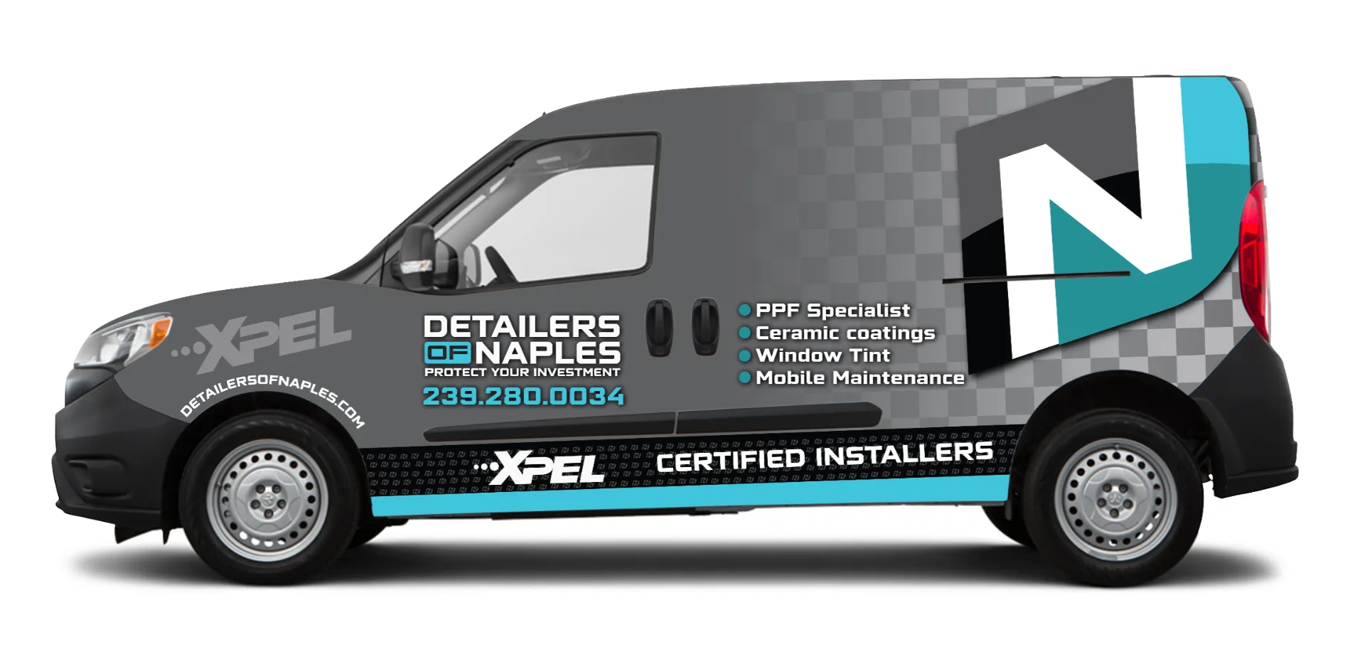 Detailers of Naples branded van wrap design